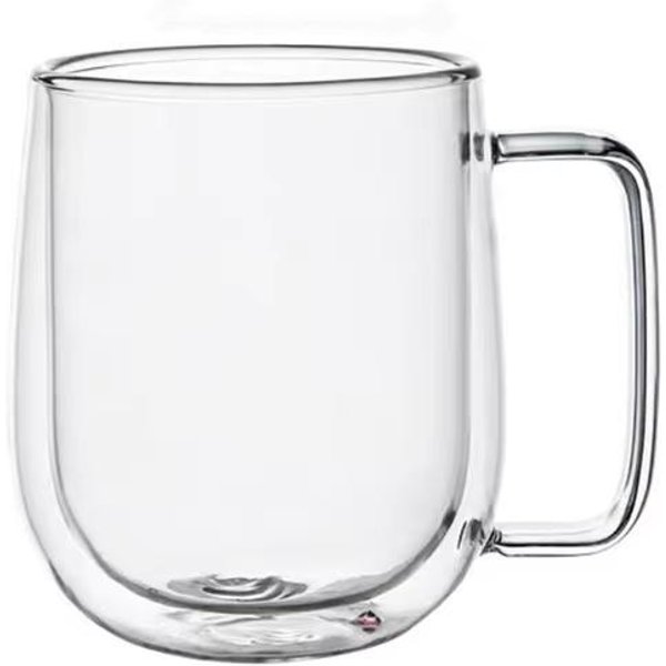 Taza De Vidrio De Doble Pared De 1/2 Pieza, Resistente Al Calor, De Borosilicato, Con Asa, Para Café, Leche, Té, Bebidas FríAs, Transparente 150-350Ml-image