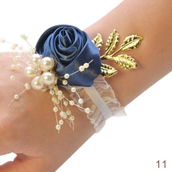 Pulsera Corsage De Flores De Perlas Artificiales Para Boda De Dama De Honor Flores De Mano Nupciales Suministros Para Fiesta Baile De GraduacióN Elegante JoyeríA De MuñEca Unicode-image