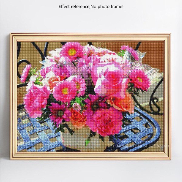 Pintura De Diamantes 5D DIY Taladro Redondo Bordado De Flores Mosaico De Diamantes Imagen De PedreríA 20X30-image