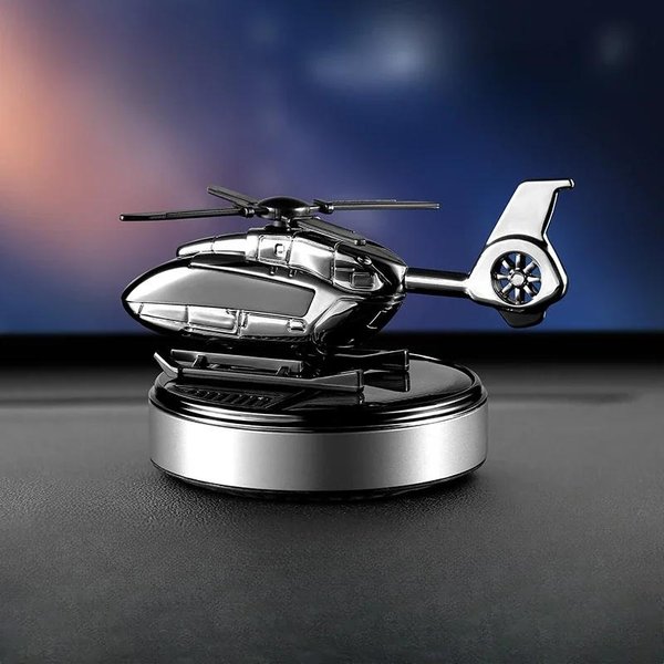 SamochóD Solarny Helikopter Automatyczny Obrotowy OdśWieżAcz Powietrza Deska Rozdzielcza Samochodu Kamuflaż Helikopter Perfumy Dekoracja Aby Usunąć Zapach Srebro-image