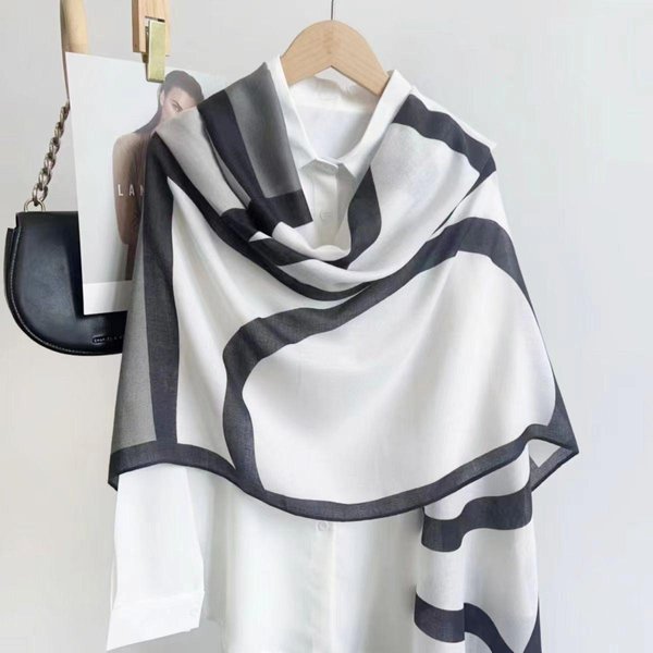 PañUelo De Seda Fino PañUelo De AlgodóN Lino Para Mujer En OtoñO E Invierno Estilo Coreano VersáTil PañUelo Largo Para ProteccióN Solar De Verano Chal 180*90Cm Gray-image