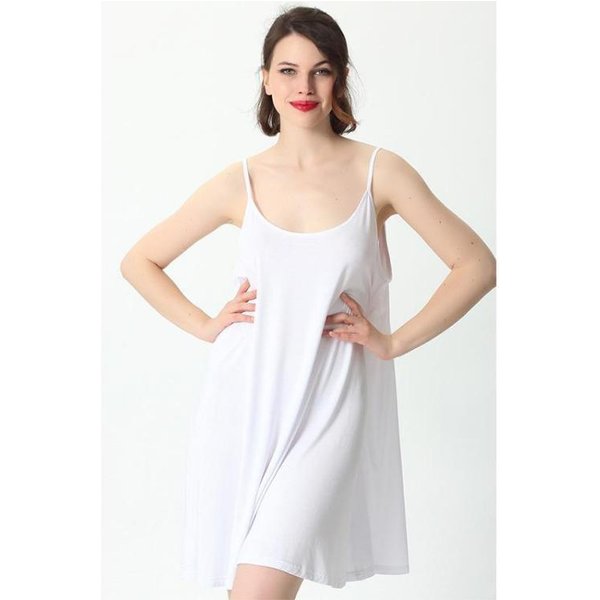 CamisóN De Mujer Talla Grande Vestido Lencero De Tirante Ancho Holgado AlgodóN De Bambú EláStico Transpirable CóModo Ropa De Dormir 6XL Blanco-image
