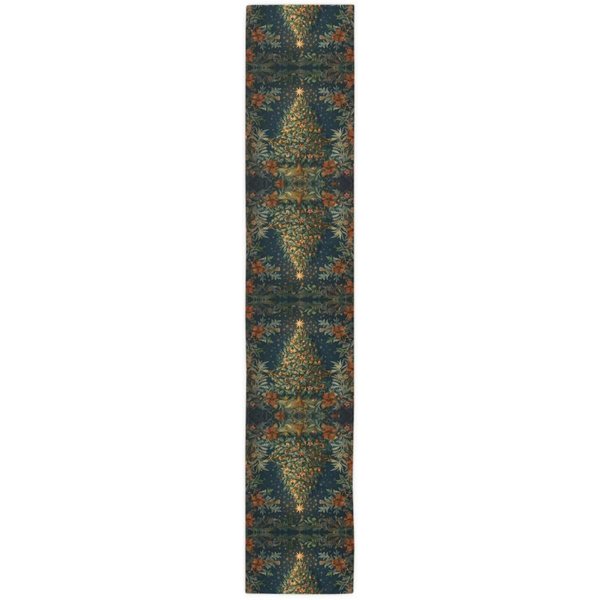 Elegancki BieżNik Na Stół śWiąTeczny W Stylu Williama Morrisa: ŚWiąTeczna Dekoracja StołU, Nowoczesny ŚRodkowy Element StołU 150X33Cm Black-image
