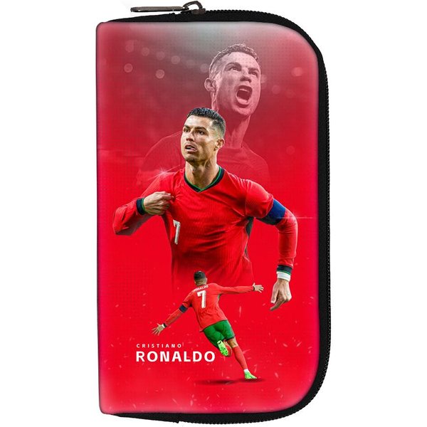 Damska MęSka Torebka KopertóWka Torba Na SłUchawki Portfele Ronaldo PrzenośNa Portmonetka Na PieniąDze I Monety Torby Na PieniąDze I Karty Kredytowe Torba Do Przechowywania Gwiazdy PiłKi NożNej Red-image
