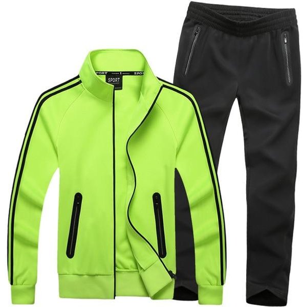 Jesienna Odzież Sportowa Dresy MęSkie Zestawy DużE Rozmiary Odzież MęSka Kurtka + Spodnie 2 Sztuki Zestaw Sportowy Plus Rozmiar 8Xl 7Xl Dres MęSki Xxxxl Zielony-image