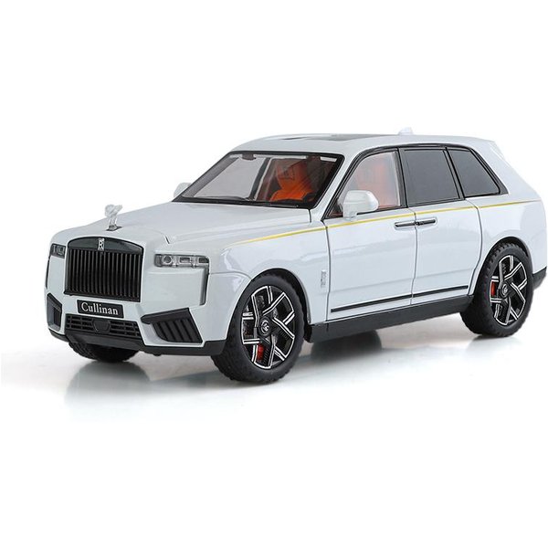 1:24 Rolls Royce Cullinan Suv Metalowy Odlew Diecast Model Samochodu Pull Back DźWięK I ŚWiatłO Samochodzik Zabawka Dla Dzieci Mini Gt Miniaturowy Prezent Gray-image