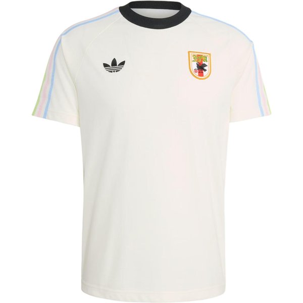 Adidas Originals JapóN Retro FúTbol Casual Cultura Ajuste Delgado Punto Cuello Redondo Manga Corta Camiseta Hombre Tops KA9336 S White-image