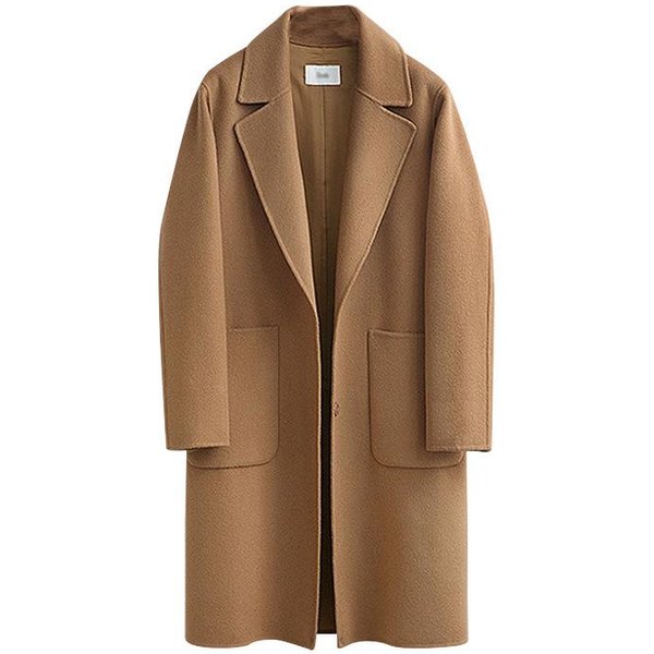 Ropa De Mujer De Doble Cara Para OtoñO E Invierno Nuevo Abrigo De Lana Largo Holgado Abrigo De Lana Mujer 4XL Black-image