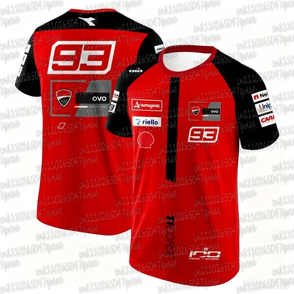 2026 Verano Nuevo Francesco Bagnaia 63 Equipo De Carreras Camiseta De Manga Corta Para Hombre Deportes Al Aire Libre CombinacióN Familiar EdicióN Fan 93 Top 4XL Black-image