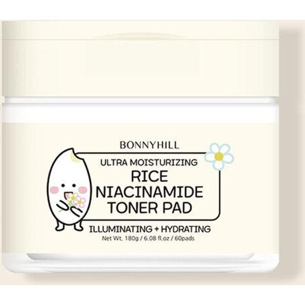 Almohadillas Tonificantes Aclarantes De Arroz Y Niacinamida Bonnyhill (60 Almohadillas) White-image