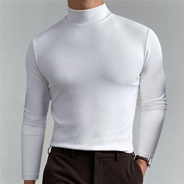 MęSka Koszulka Z Golfem, Dopasowana, Z DłUgim RęKawem, MięKka, Elastyczna, Casualowa, Jako Warstwa Bazowa Xxxl Gray-image