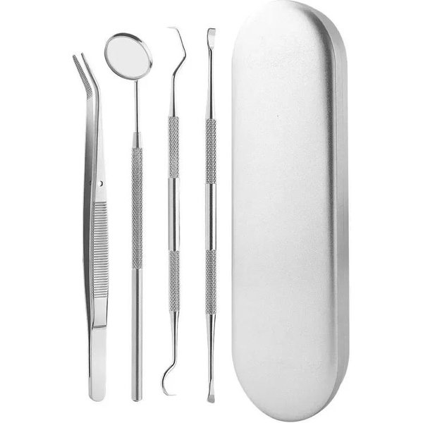 Espejo Dental Cuchara Para Sarro Raspador De Sarro Palillo Para Dientes EspáTula Herramienta De Dentista Kit De Cuidado Bucal Limpieza De Dientes Equipo De Laboratorio Profesional-image