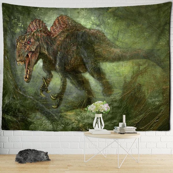 Tapiz Mural De Dinosaurios Antiguos Arte Bohemio Retro Para Colgar En La Pared Hippie Tapiz Arte HabitacióN Dormitorio DecoracióN De Pared 95X70Cm-image