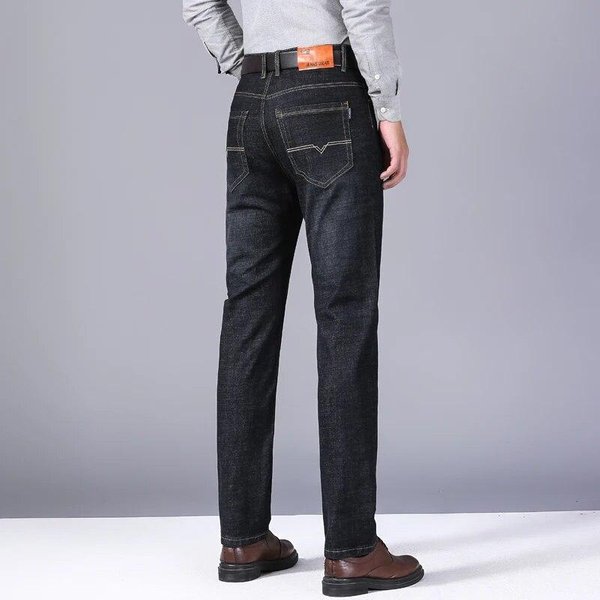 MęSkie DżInsy W DużYch Rozmiarach Business Casual, Proste Spodnie Ze Stretchem, Wysokiej JakośCi Spodnie Jeansowe MęSkie 36 Czarny-image