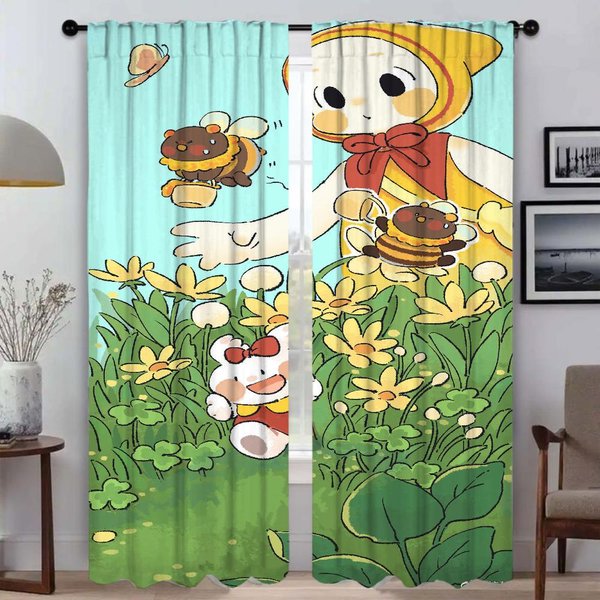 Cortinas Opacas Para NiñA Bonitas Para Sala De Estar, Estores, Cortinas Para Interiores Del Hogar, 2 Piezas, Tul Para Cortina De Ventana De Dormitorio, ParticióN W50Xh70Cmx2Pcs-Cl-image