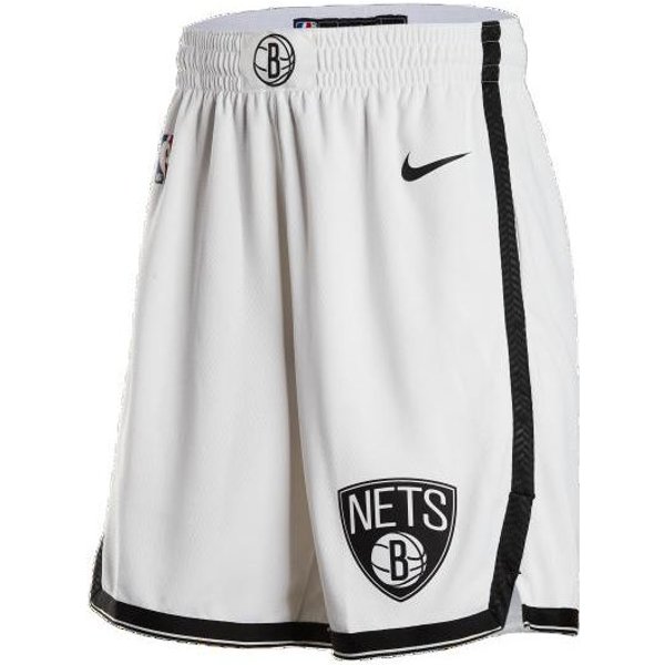 Nike NBA Brooklyn Nets City Edition Spodenki Swingman BiałO-Czarne MęSkie Streetwear AJ5583-100 S White-image