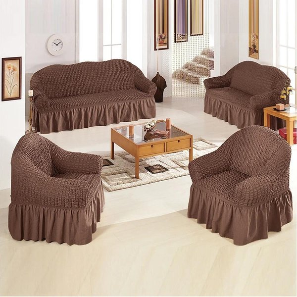 Funda De Sofá CojíN Cubre Sofá Lavable Paquete Completo Individual Universal EláStica Estirable FáCil Ajuste Protector De Muebles 1 Seater 90-140Cm-image