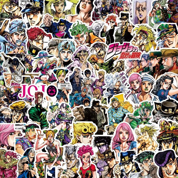 77/82/159 SZT Kujo Jotaro Naklejki Anime Jojo's Bizarre Adventure Naklejka Higashikata Josuke Bruno Buccellati Naklejki KreskóWkowe Gray-image