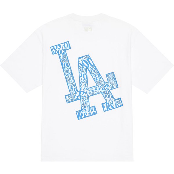 MLB Los Angeles Dodgers Koszulka Z Nadrukiem Logo Z Literami, Z OkrąGłYm Dekoltem, Z KróTkim RęKawem, Unisex, Kolor Ecru, 3ATSU0143-07WHS XL White-image
