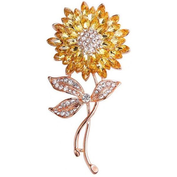 Broche De Girasol Con Perlas Y Diamantes De ImitacióN, Broche De Girasol, Accesorios De Alta Gama.-image