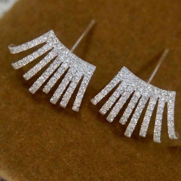 Pendientes De Aro Huitan Bling Bling Con Forma De Garra Para Mujeres Cristal Circonita CúBica Pendientes De Colores DeclaracióN JoyeríA Para Chicas-image