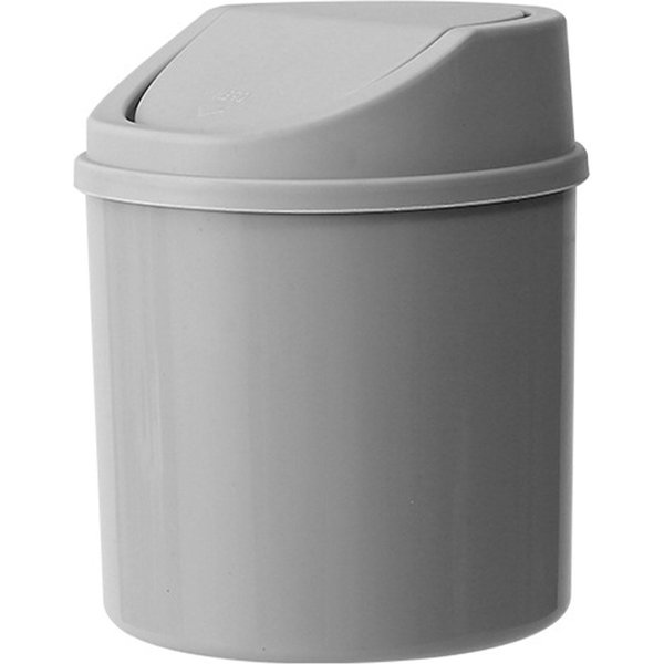 Cubo De Basura De PláStico De Escritorio Tapa Abatible Multifuncional PequeñO Cubo De Basura Con Tapa Para Sala De Estar Gris-image