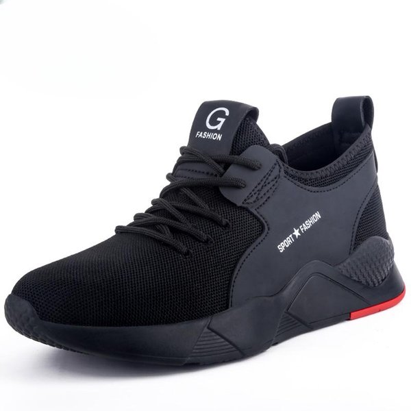 Zapatos De Seguridad Para El Trabajo Antiaplastastamiento Y AntipenetracióN, Puntera De Acero, CóModos, Transpirables Y Ligeros 44 Black-image