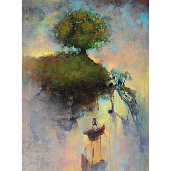 5D Diamante Bordado Acantilado áRbol Grande Paisaje Diamante Pintura Completo Diamante Mosaico 20X30CM-image