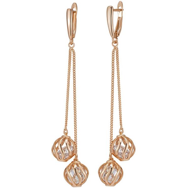 Pendientes Largos Colgantes Con Borlas De Moda Para Mujer, Color Oro Rosa, Circonita Natural, JoyeríA Fina Para Uso Diario, Regalo De Cristal-image