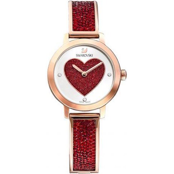 Reloj Serie Cosmic Rock De Swarovski Movimiento De Cuarzo Correa De Acero Inoxidable 29 Mm Esfera Roja Relojes De Mujer 5483519 Red Watch Dial Beige-image