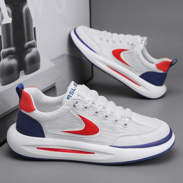 Buty MęSkie Nowe Letnie MęSkie Buty Sportowe I Rekreacyjne OddychająCa Siateczka Gruba Podeszwa Wygodne Buty Tatusia Buty MęSkie. 39 Gray-image