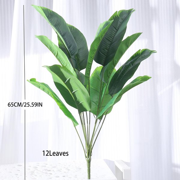 1 Pieza Palmera Tropical Grande Plantas Artificiales PláTanos Falsos Hojas Tacto Real PláStico Monstera Para DecoracióN De Hogar JardíN Fiesta Gray-image