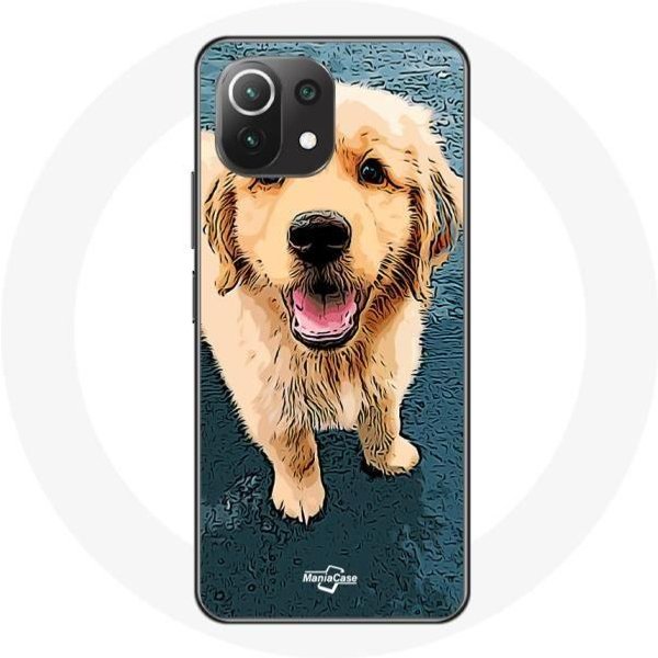 Funda - Xiaomi - Mi 11 Lite - Flexible - Negro - Cachorro Golden Retriever-image