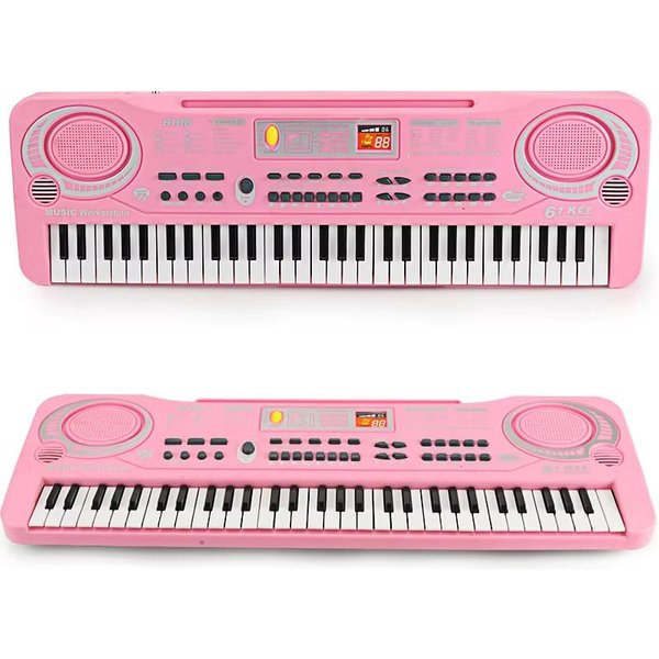 Teclado De Piano ElectróNico Para NiñOs De 61 Teclas PortáTil Juguete Educativo Instrumento Musical ÓRgano Con MicróFono Regalo Para Principiantes NiñOs-image