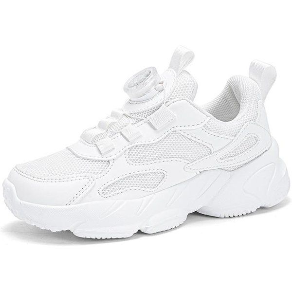 Zapatos Blancos Para NiñOs Y NiñAs Moda Infantil CóModas Transpirables Zapatillas Antideslizantes Escolares Casuales Calzado Para Caminar 34 White-image