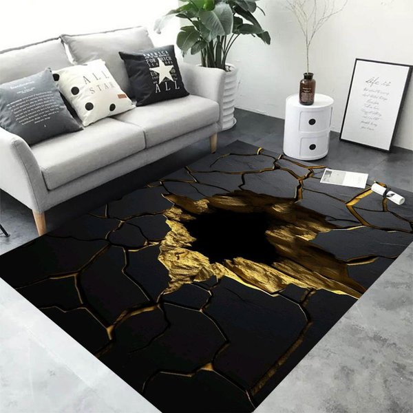 Dywan 3D Wulkan Lawa AntypośLizgowy Dywan Do Sypialni Salonu DużY Obszar Mata PodłOgowa WystróJ Domu Mata WejśCiowa 40X60Cm-image