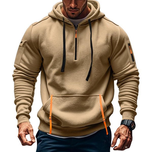 Sudadera Con Capucha Y Cremallera Multibolsillos Para Hombre, Tallas S-5XL, Sudadera Deportiva Casual Para Primavera/OtoñO S-image