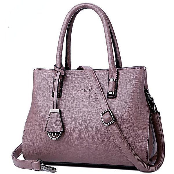 Torebka Damska Atmosferyczna Torebka Modna Torba Dla Matki W śRednim Wieku DużA Pojemność Torba Typu Crossbody Pojedyncza Torba Na Ramię 31*12*22Cm Fioletowy-image