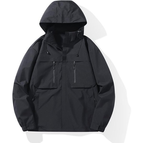 Chaqueta Hombre Primavera Y OtoñO Nueva Impermeable Cortavientos Exterior Hombre Chaqueta Tri-Prueba 3XL Black-image
