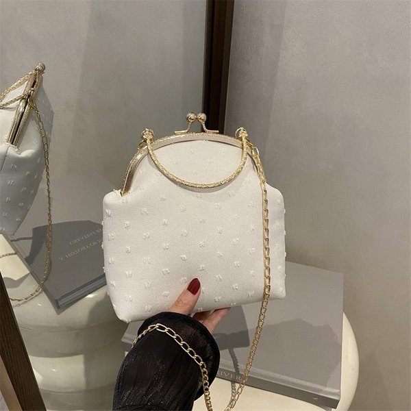 Elegancka Torebka Crossbody Na Kolację Dla Kobiet Modna Torebka Na Ramię Z łAńCuszkiem Prosta Portmonetka Na Telefon KopertóWka BeżOwy-image