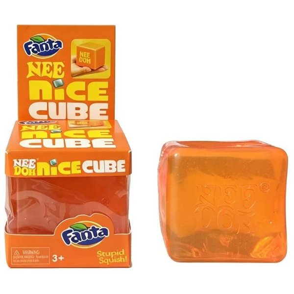 Schylling Needoh Nice Ice Baby Zestaw 4 Szt. Teenie Cube Zabawka Fidget Sensoryczna OdprężAjąCa Kostka Cola Sprite Kostka Do ŚCiskania Maltodeza Nietoksyczny Prezent Orange-image