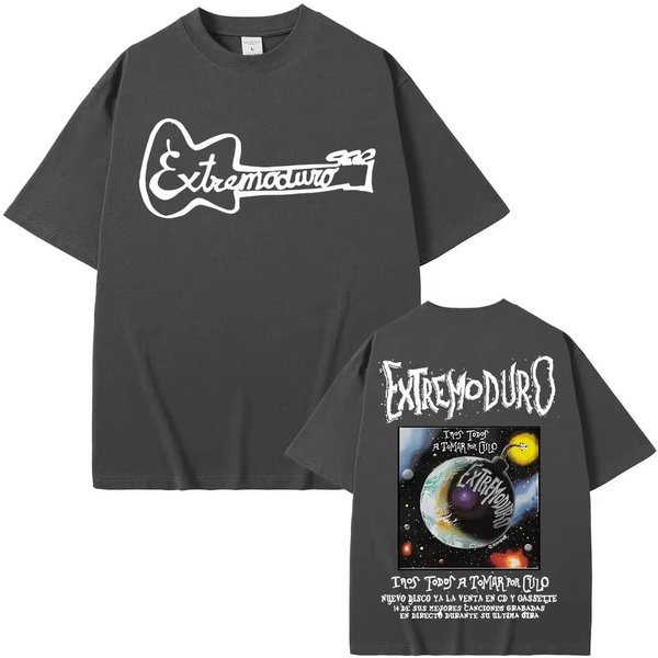 Camisetas Banda De Rock Extremoduro Tour 2026 Hombres Mujeres Harajuku Hip Hop Punk Camiseta Masculina Verano AlgodóN Camiseta Oversize Streetwear Xxxl Verde-image