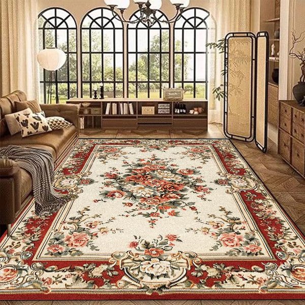 Alfombra Grande Estilo Europeo Sala De Estar Alfombras De Lujo Para DecoracióN Del Hogar Para Dormitorio SalóN Antideslizante Lavable Felpudo De Entrada 80*120Cm-image