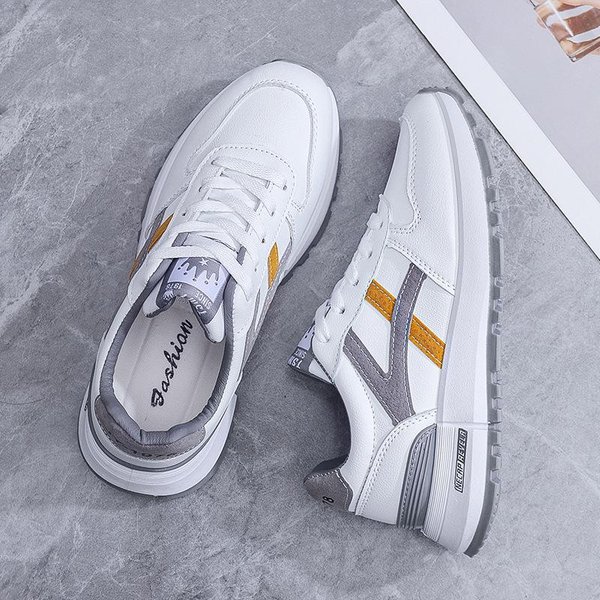 Forrest Gump Zapatos De Mujer Primavera Nueva Pareja Deportes Casual Zapatos Hombres Y Mujeres Punta Redonda Retro Cuero PequeñOs Zapatos Blancos 36 White-image