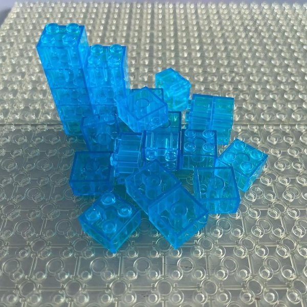 20 Uds Ladrillo Transparente Claro 2X2 Bloque De ConstruccióN Piezas MOC Juguetes Ideales Para NiñOs Casa Hazlo TÚ Mismo Cascada Funciona Con 3001 3003-image