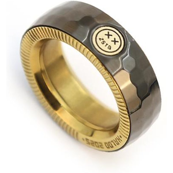 Stal Nierdzewna EDC Mechaniczny PierśCień Ratchet Fidget RelaksująCy Stres Zabawki Adhd LęK Zabawki Antystresowe Dla DorosłYch Prezent Czarny-image