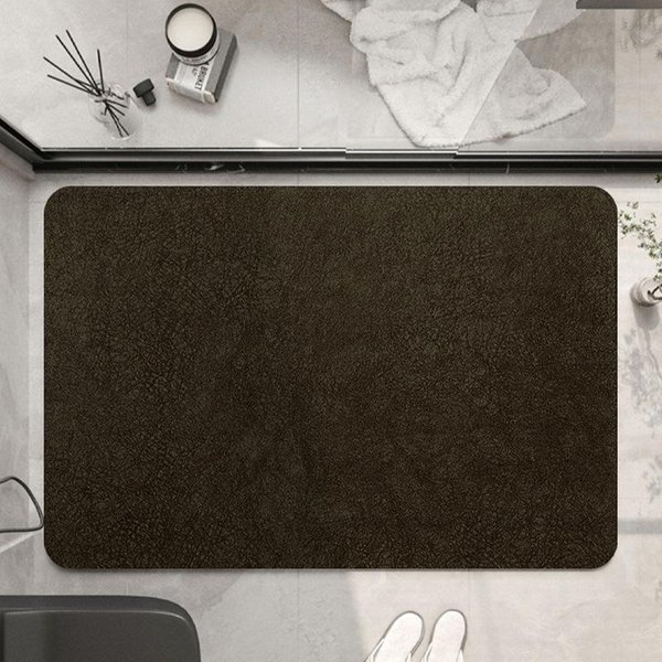 ChłOnny SkóRzany Dywanik PodłOgowy Do Toalety Ziemia Okrzemkowa Mata AntypośLizgowa Do ŁAzienki SzybkoschnąCa Mata Pod Stopy Drzwi Do Toalety ŁAzienka 30 * 40CM-image