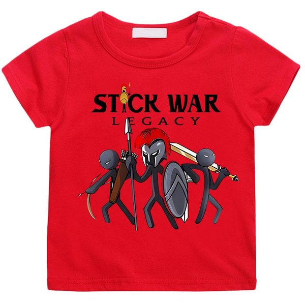 Hot Game Stick War Cartoon Graphic T-Shirt DziecięCy Dziewczynki Cartoon KróTki RęKaw Ubrania ChłOpcy Streetwear MięKkie Koszulki T-Shirt 160-image