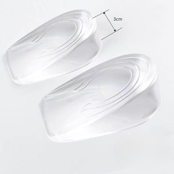 Plantilla Para Aumento De Altura De Gel De Silicona, Insertos Para ElevacióN Del TalóN, Protector Para El Cuidado De Los Pies, CojíN EláStico, Inserto De Soporte Para Arco Para Unisex Male 3Cm Blanco-image