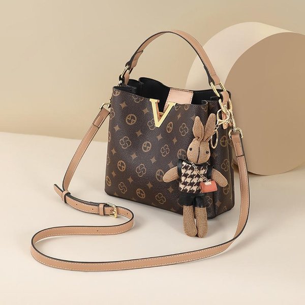 Torba Wiadro Damska Nowa Jesień I Zima Staromodna Wysokiej Klasy Komuter Jednoramienna Torba Crossbody Torebka-image